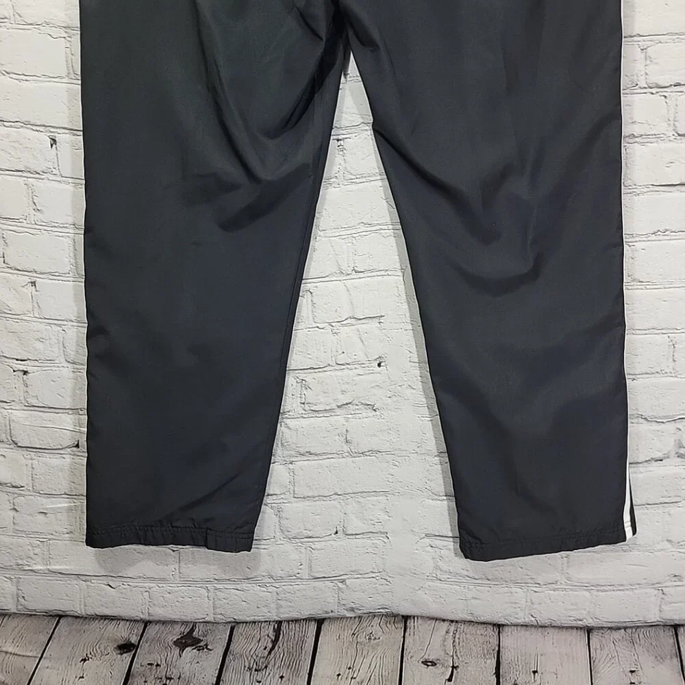 Adidas Climalite Pant Three Stripe Black Polyester Track Warm Up Pocket Lined XL